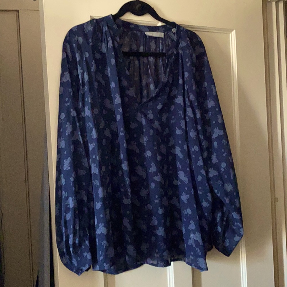 Vince silk blouse with calico rose print